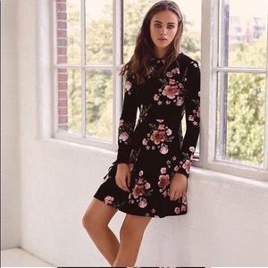 Top shop Floral Velvet Dress